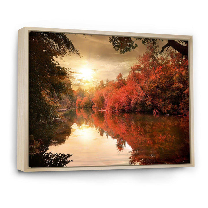 Colorful Fall Sunset over River