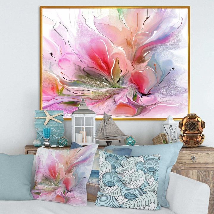 Lovely Painted Floral Design - Floral Bedroom Wall Art