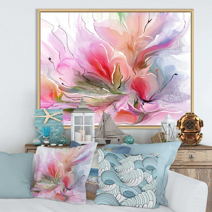 Lovely Painted Floral Design - Floral Bedroom Wall Art