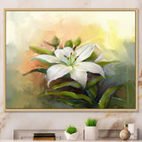 White Lily Flower Oil Painting