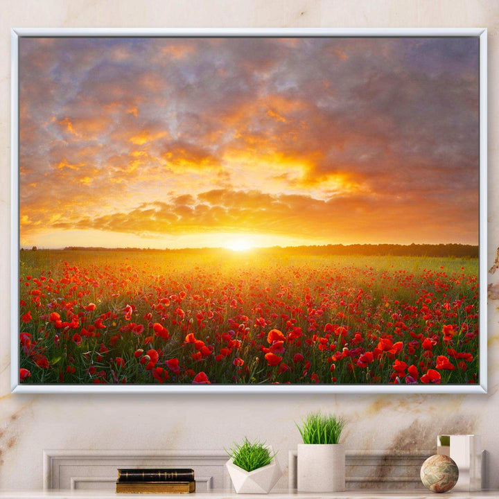 Poppy Field under Bright Sunset