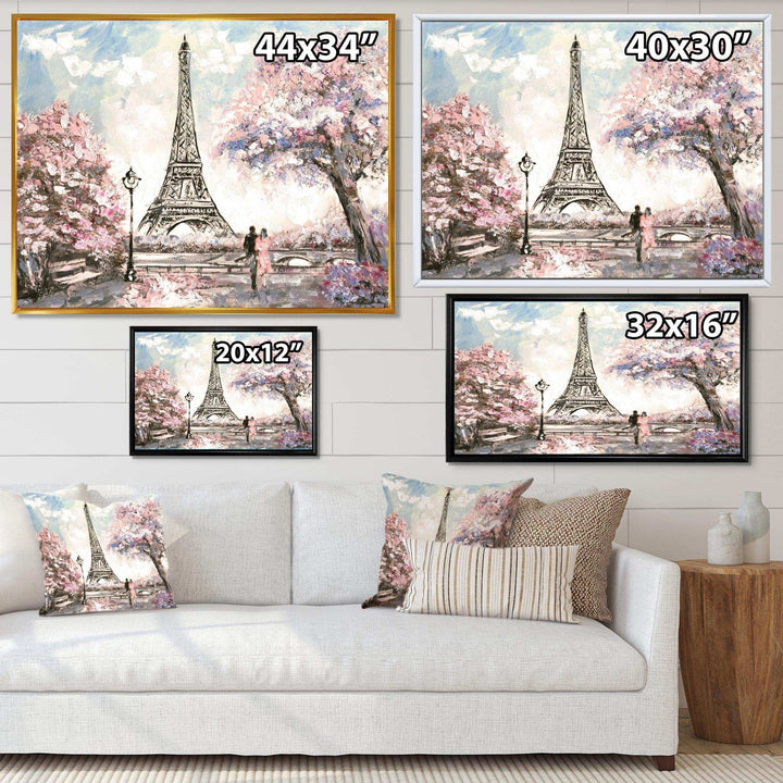 Eiffel with Pink Flowers