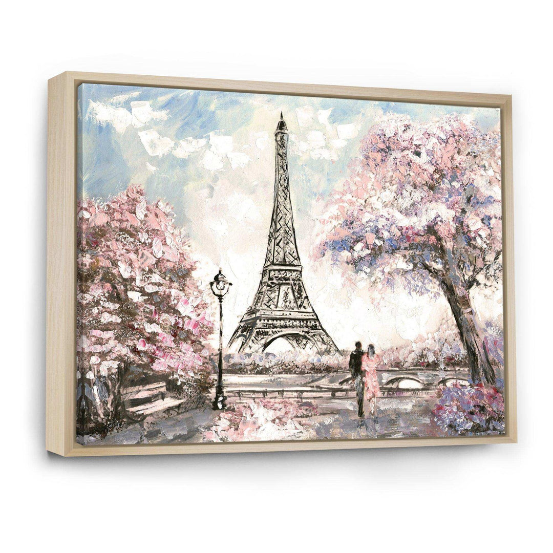 Eiffel with Pink Flowers
