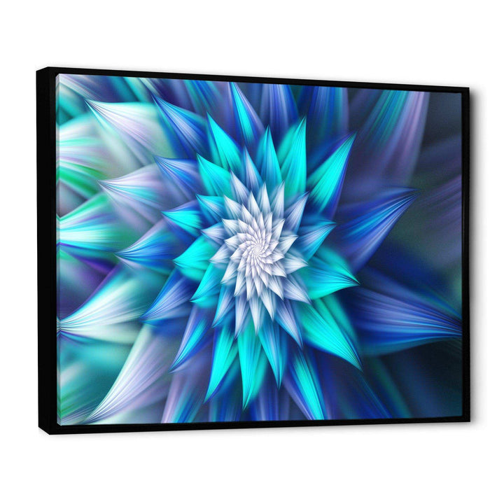 Large Blue Alien Fractal Flower - Modern Wall Art Prints