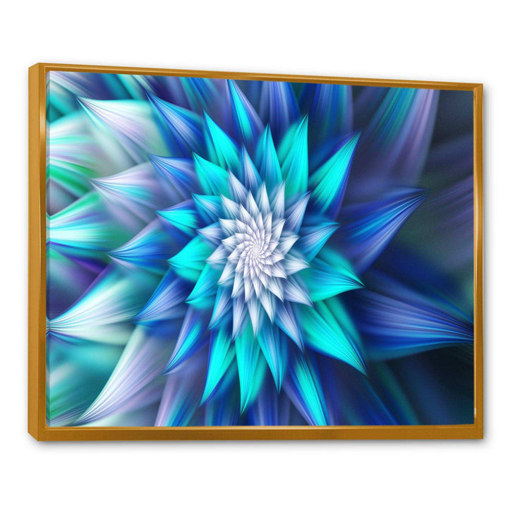 Large Blue Alien Fractal Flower - Modern Wall Art Prints