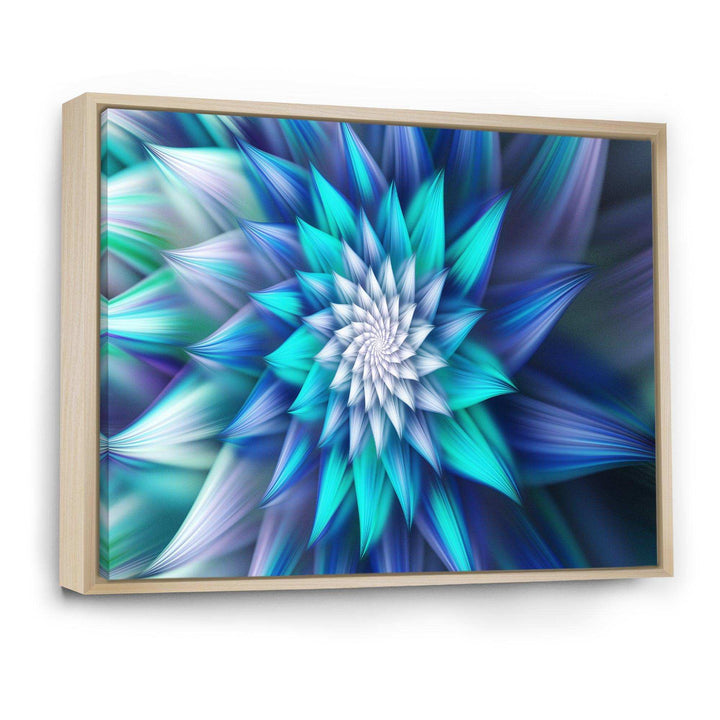 Large Blue Alien Fractal Flower - Modern Wall Art Prints