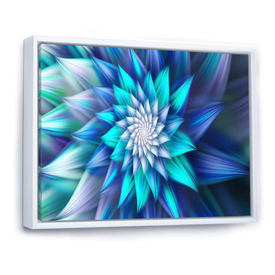 Large Blue Alien Fractal Flower - Modern Wall Art Prints