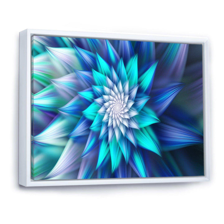 Large Blue Alien Fractal Flower - Modern Wall Art Prints