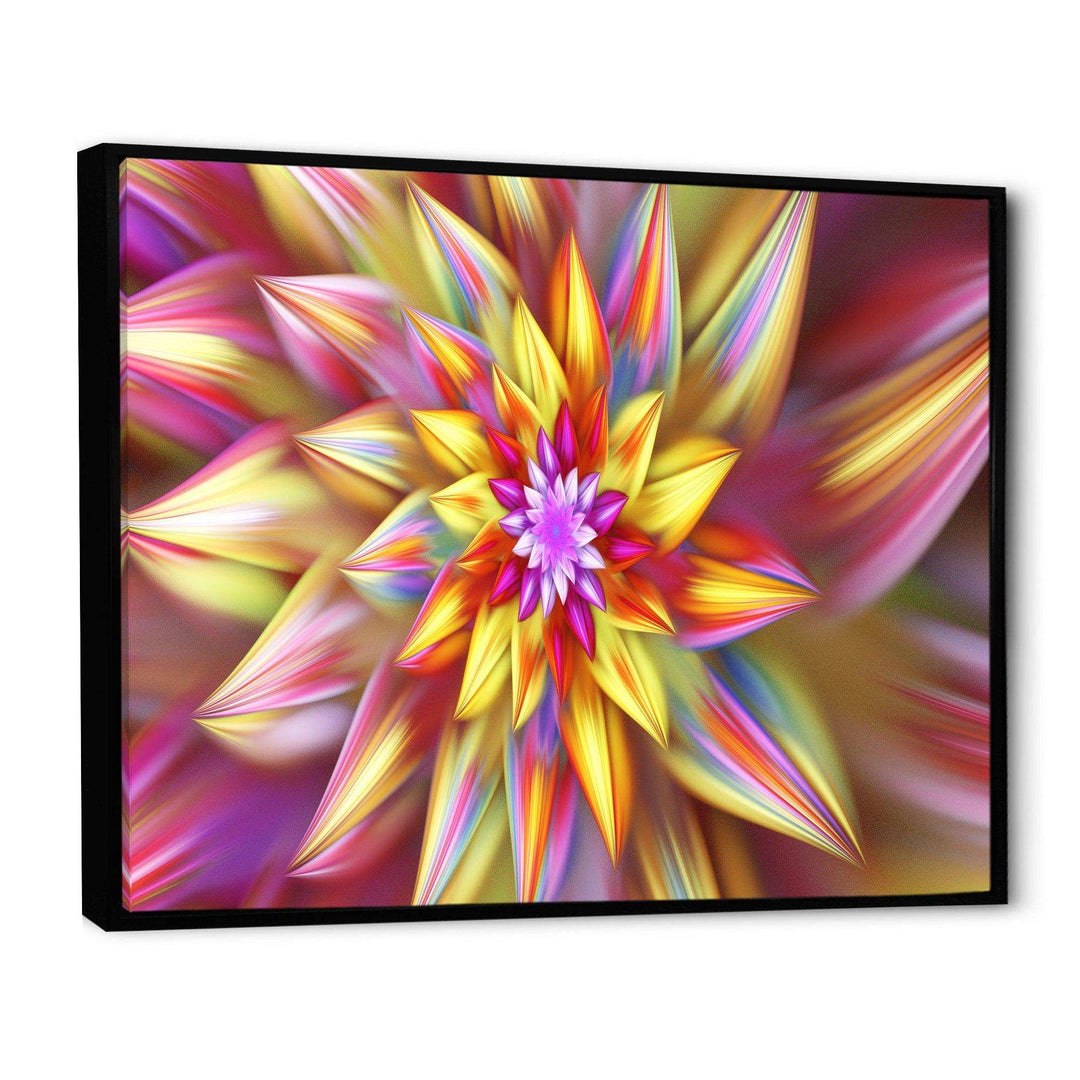 Large Multi Color Alien Fractal Flower - Modern Canvas Wall Art