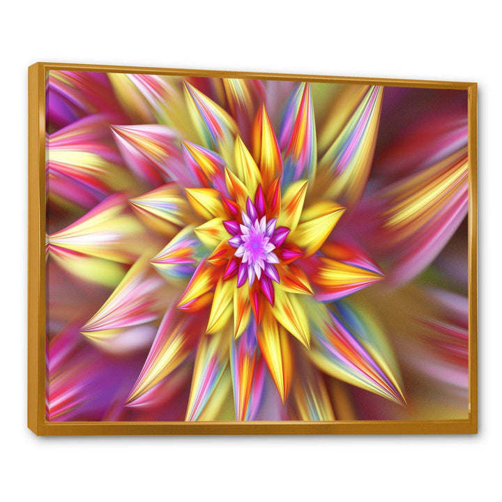 Large Multi Color Alien Fractal Flower - Modern Canvas Wall Art