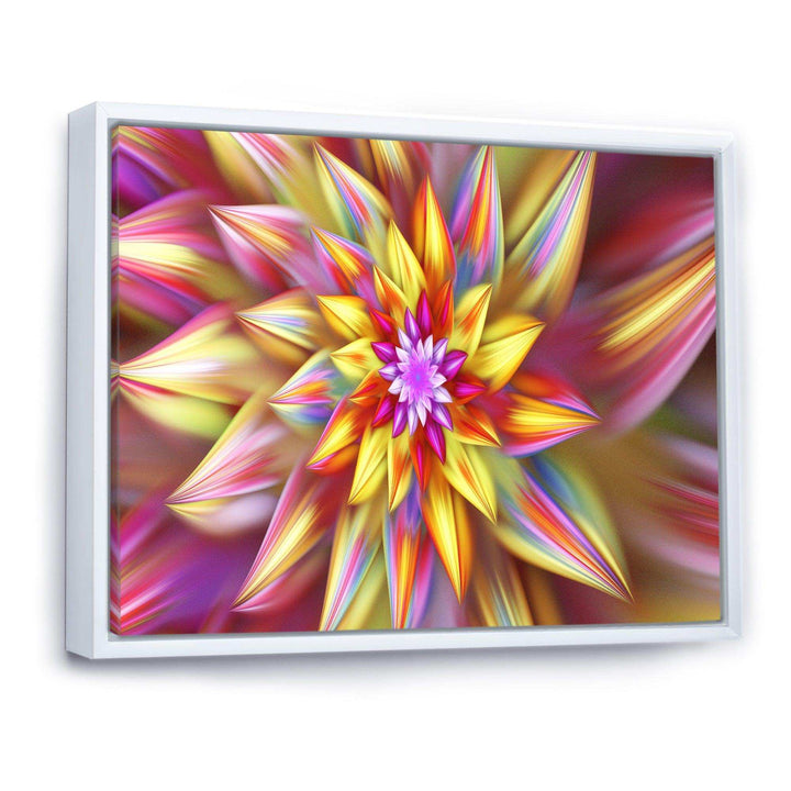Large Multi Color Alien Fractal Flower - Modern Canvas Wall Art