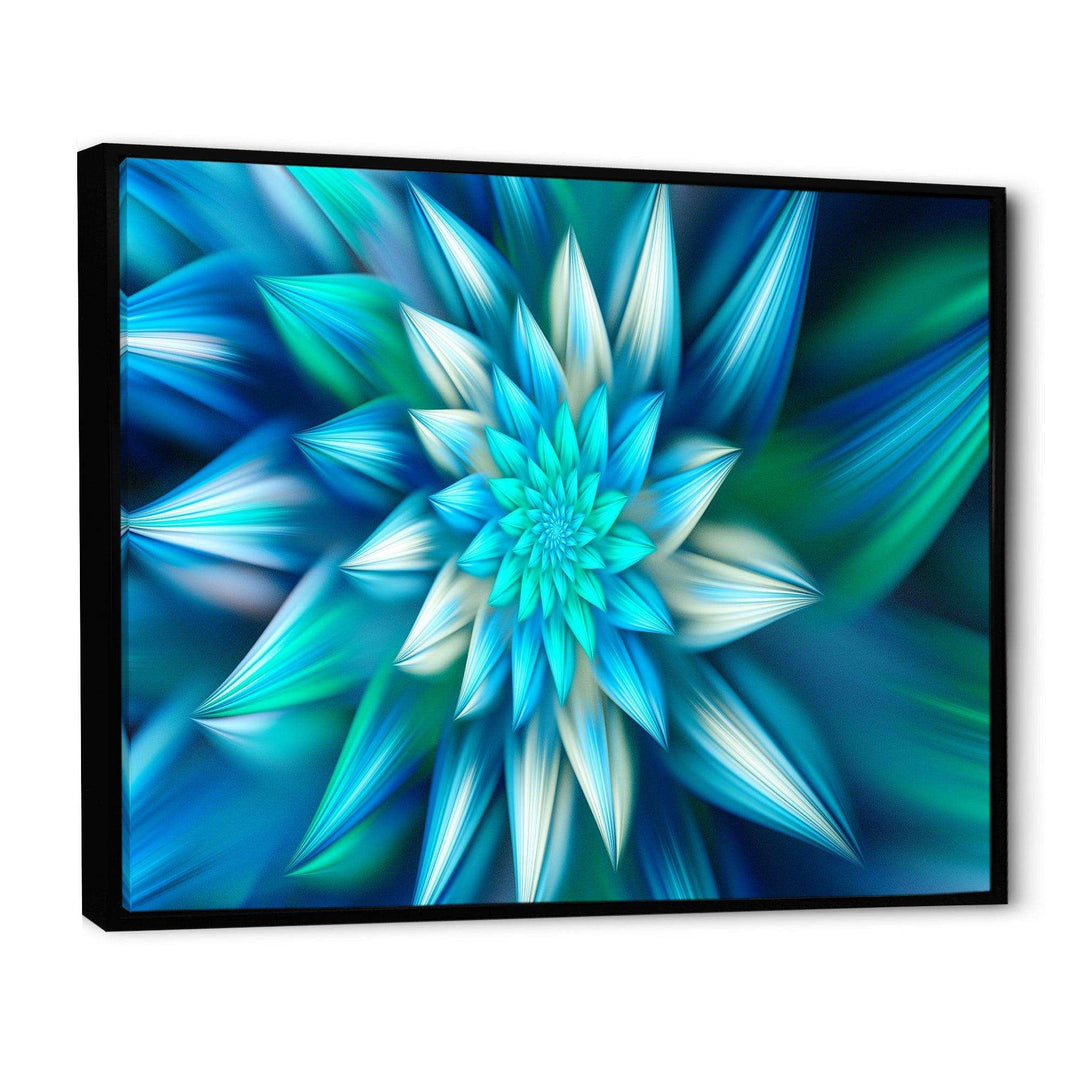 Huge Blue Fractal Flower - Modern Living Room Wall Decor