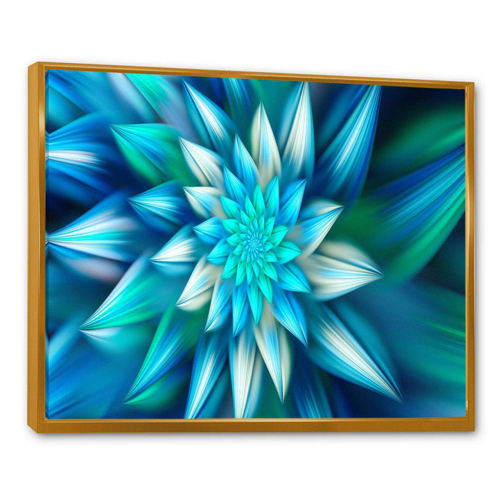 Huge Blue Fractal Flower - Modern Living Room Wall Decor