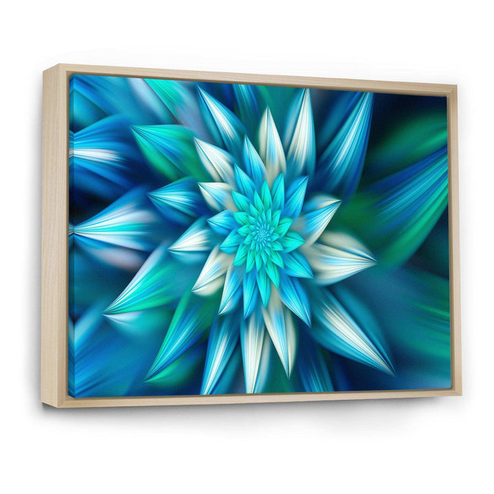 Huge Blue Fractal Flower - Modern Living Room Wall Decor