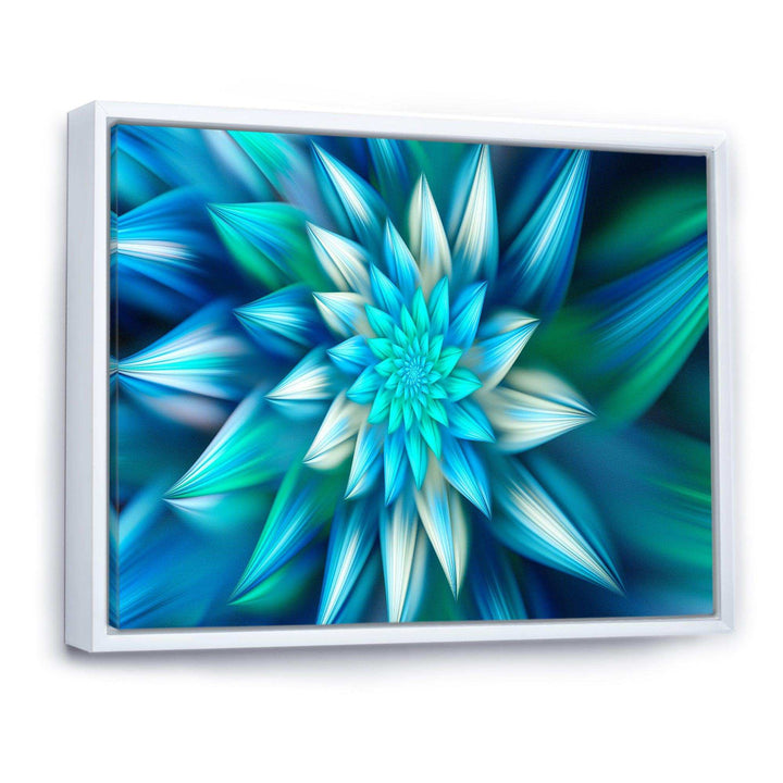 Huge Blue Fractal Flower - Modern Living Room Wall Decor
