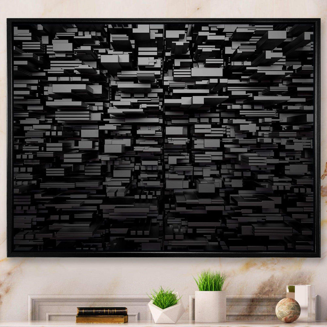 Black Geometric Background - Modern Living Room Wall Decor