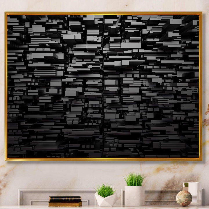 Black Geometric Background - Modern Living Room Wall Decor
