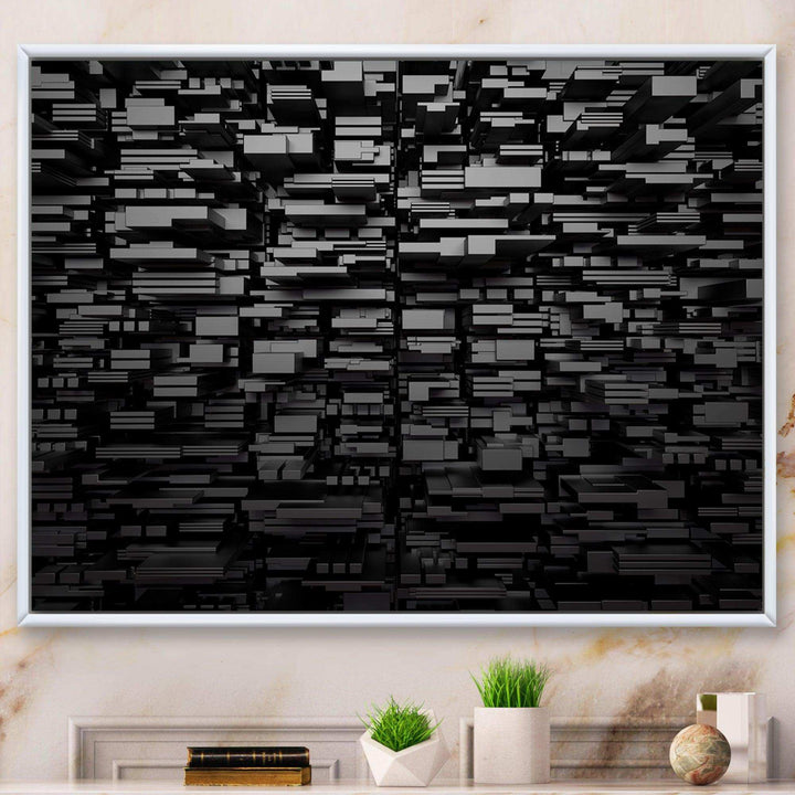 Black Geometric Background - Modern Living Room Wall Decor