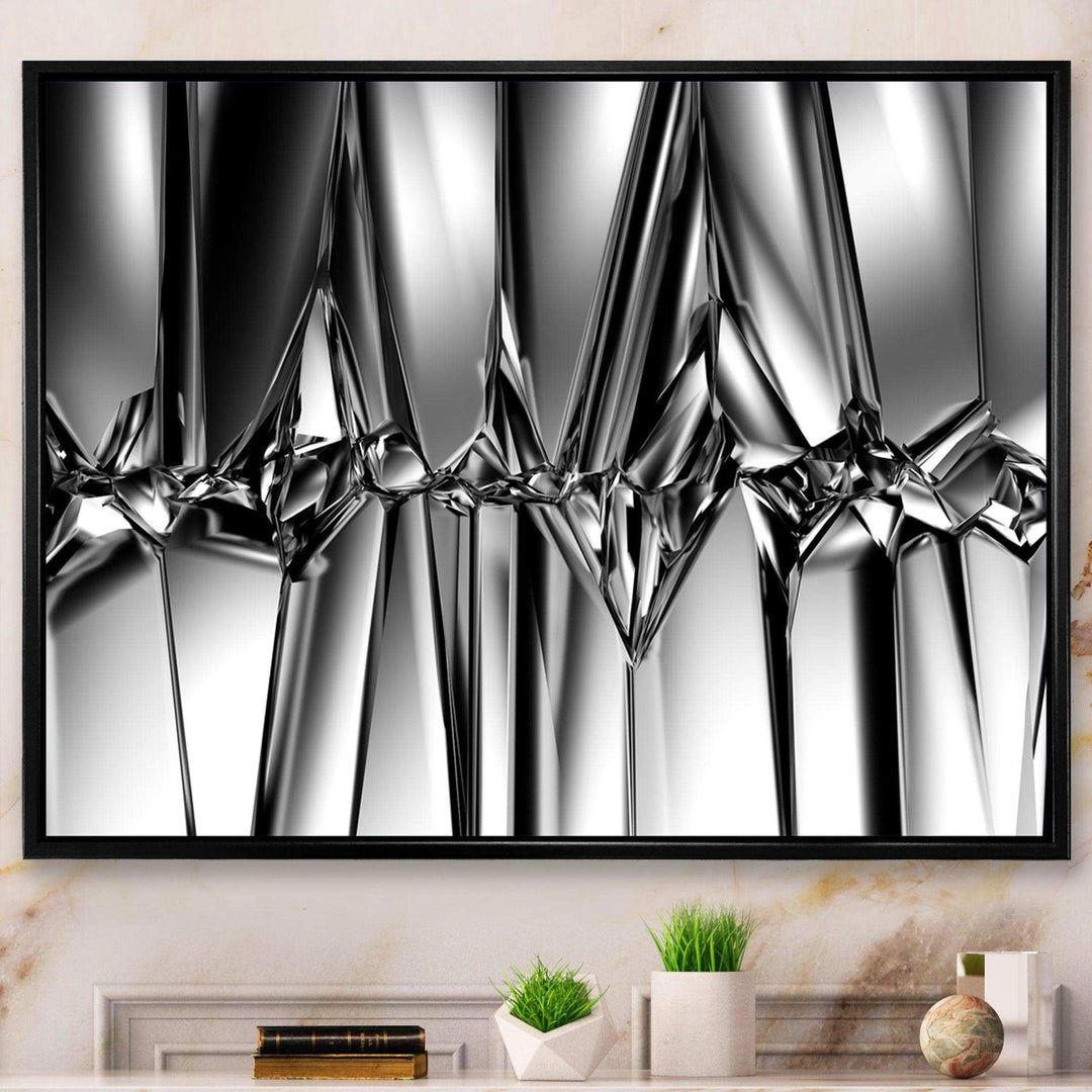 Black White Crystal Background - Modern Canvas Wall Art