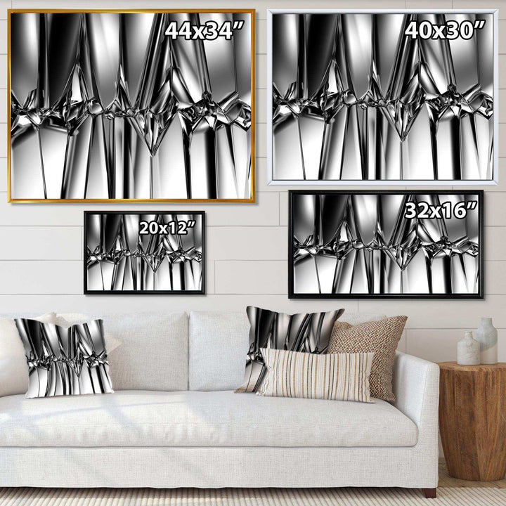 Black White Crystal Background - Modern Canvas Wall Art