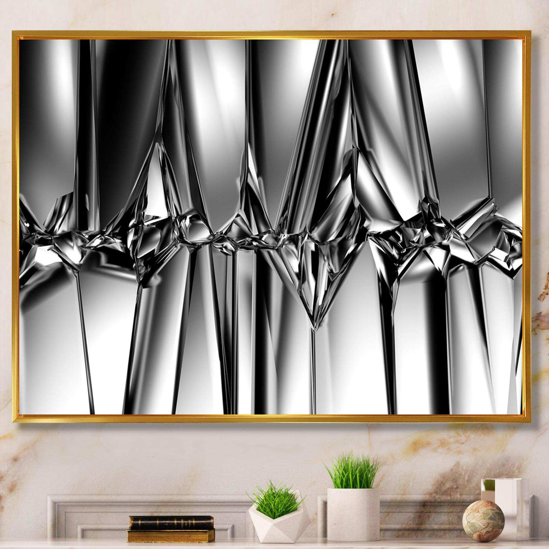 Black White Crystal Background - Modern Canvas Wall Art