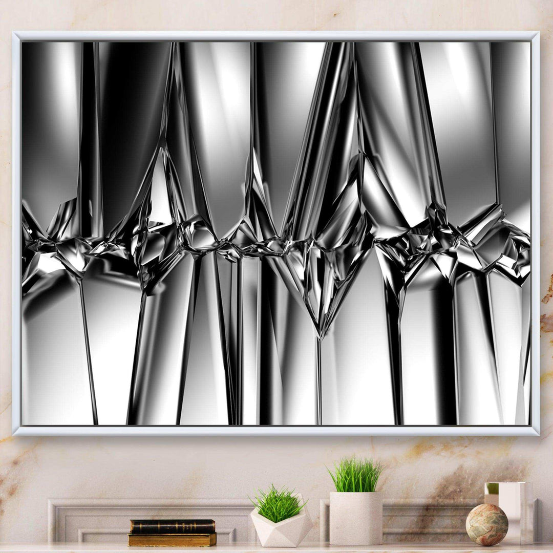 Black White Crystal Background - Modern Canvas Wall Art