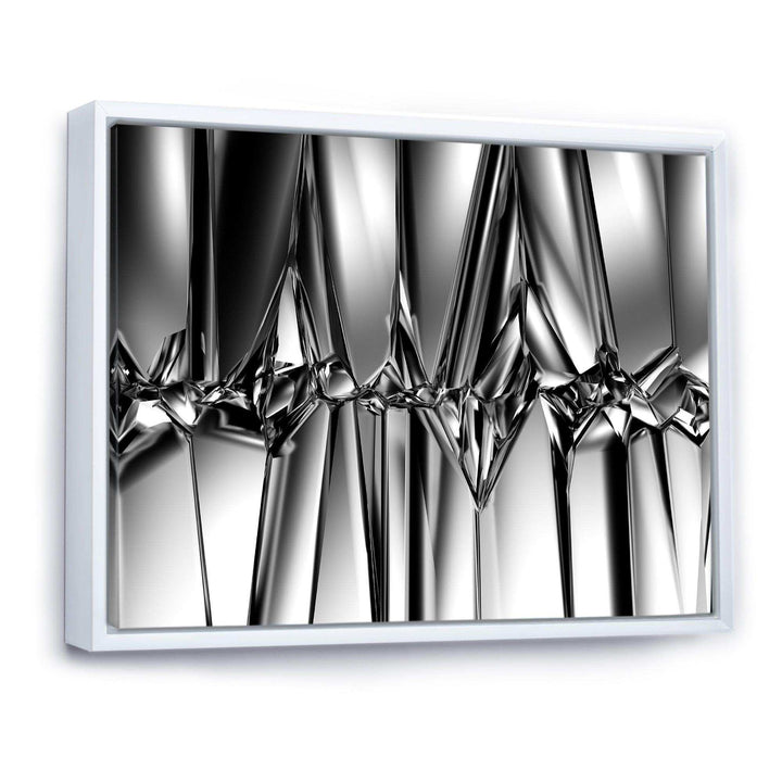 Black White Crystal Background - Modern Canvas Wall Art