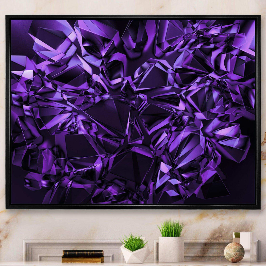 Purple Crystal Texture Design - Modern Canvas Wall Art
