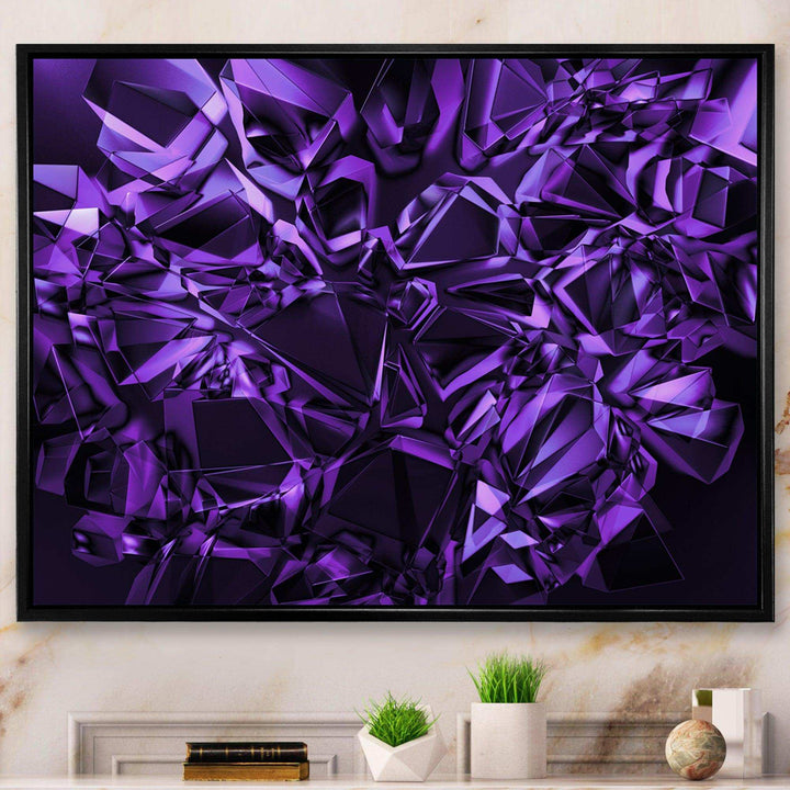 Purple Crystal Texture Design - Modern Canvas Wall Art