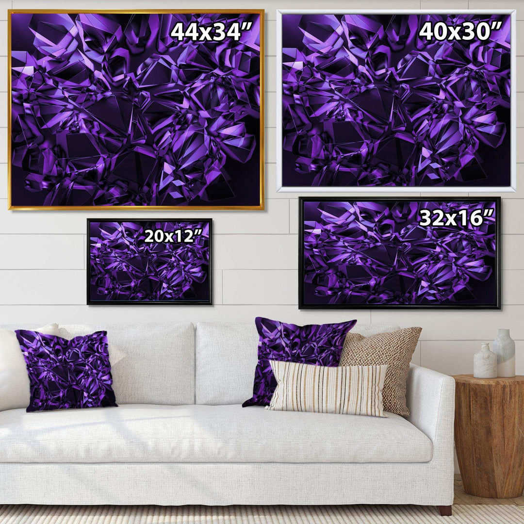 Purple Crystal Texture Design - Modern Canvas Wall Art