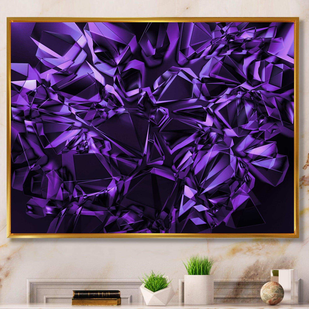 Purple Crystal Texture Design - Modern Canvas Wall Art