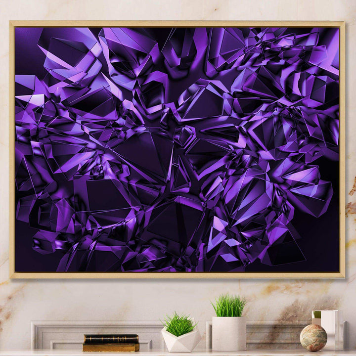 Purple Crystal Texture Design - Modern Canvas Wall Art