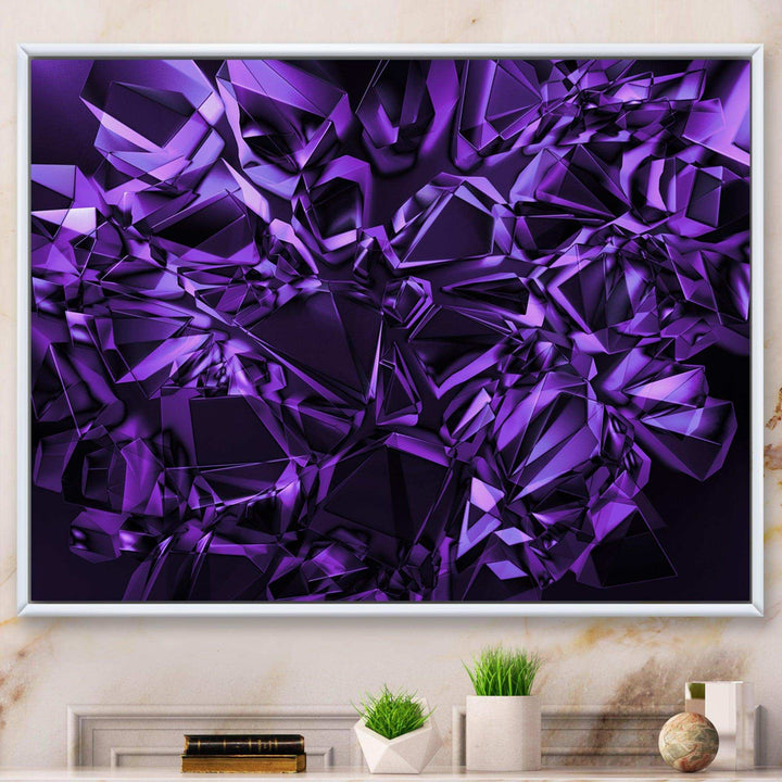 Purple Crystal Texture Design - Modern Canvas Wall Art