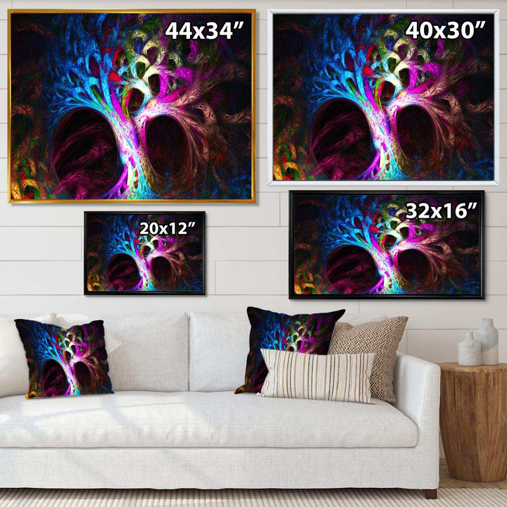Magical Multi color Psychedelic Tree - Modern Wall Art Prints
