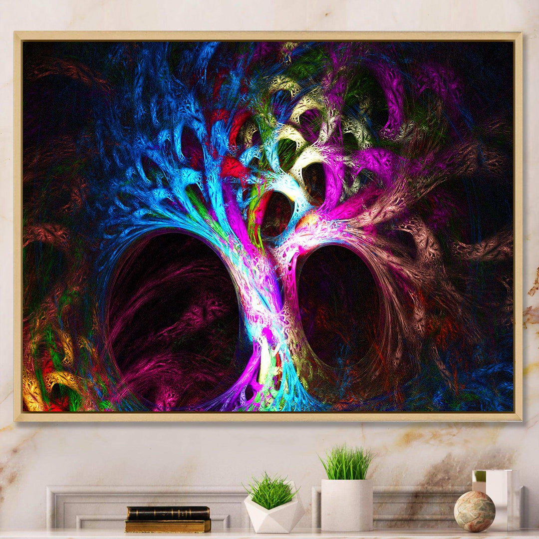 Magical Multi color Psychedelic Tree - Modern Wall Art Prints
