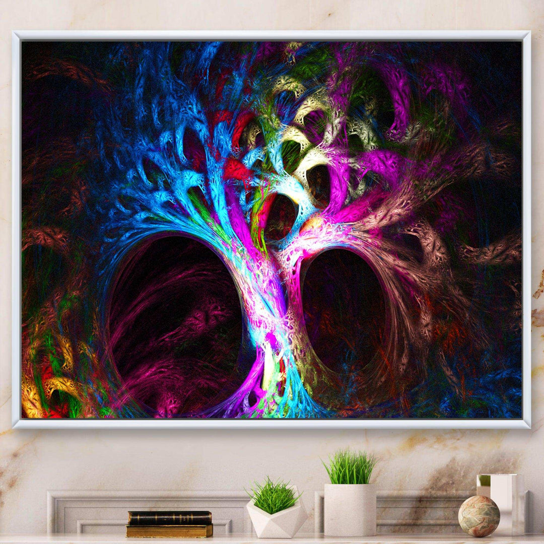 Magical Multi color Psychedelic Tree - Modern Wall Art Prints