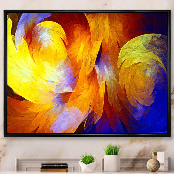 Yellow Fractal Abstract Pattern - Modern Living Room Wall Decor