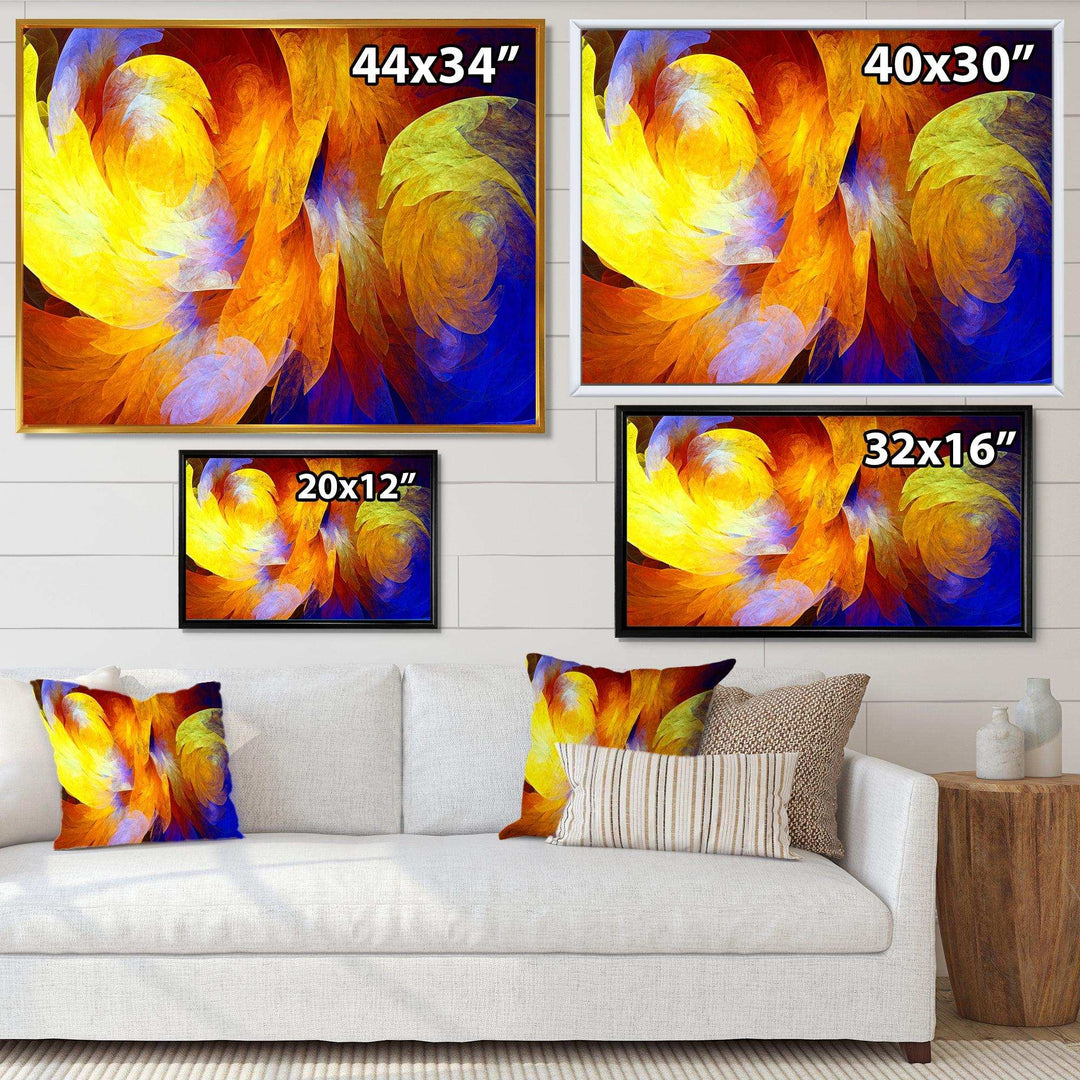 Yellow Fractal Abstract Pattern - Modern Living Room Wall Decor