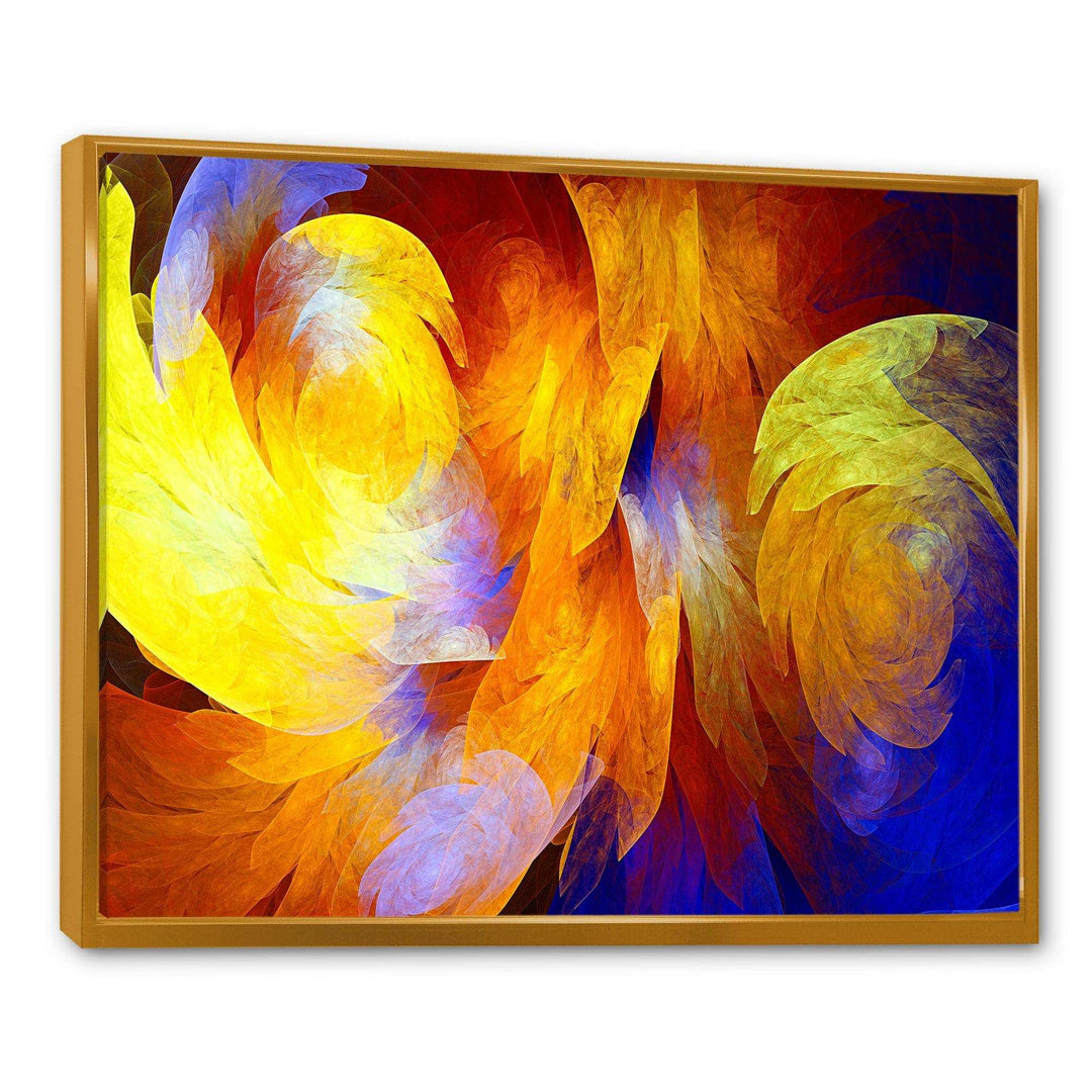 Yellow Fractal Abstract Pattern - Modern Living Room Wall Decor