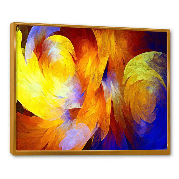Yellow Fractal Abstract Pattern - Modern Living Room Wall Decor