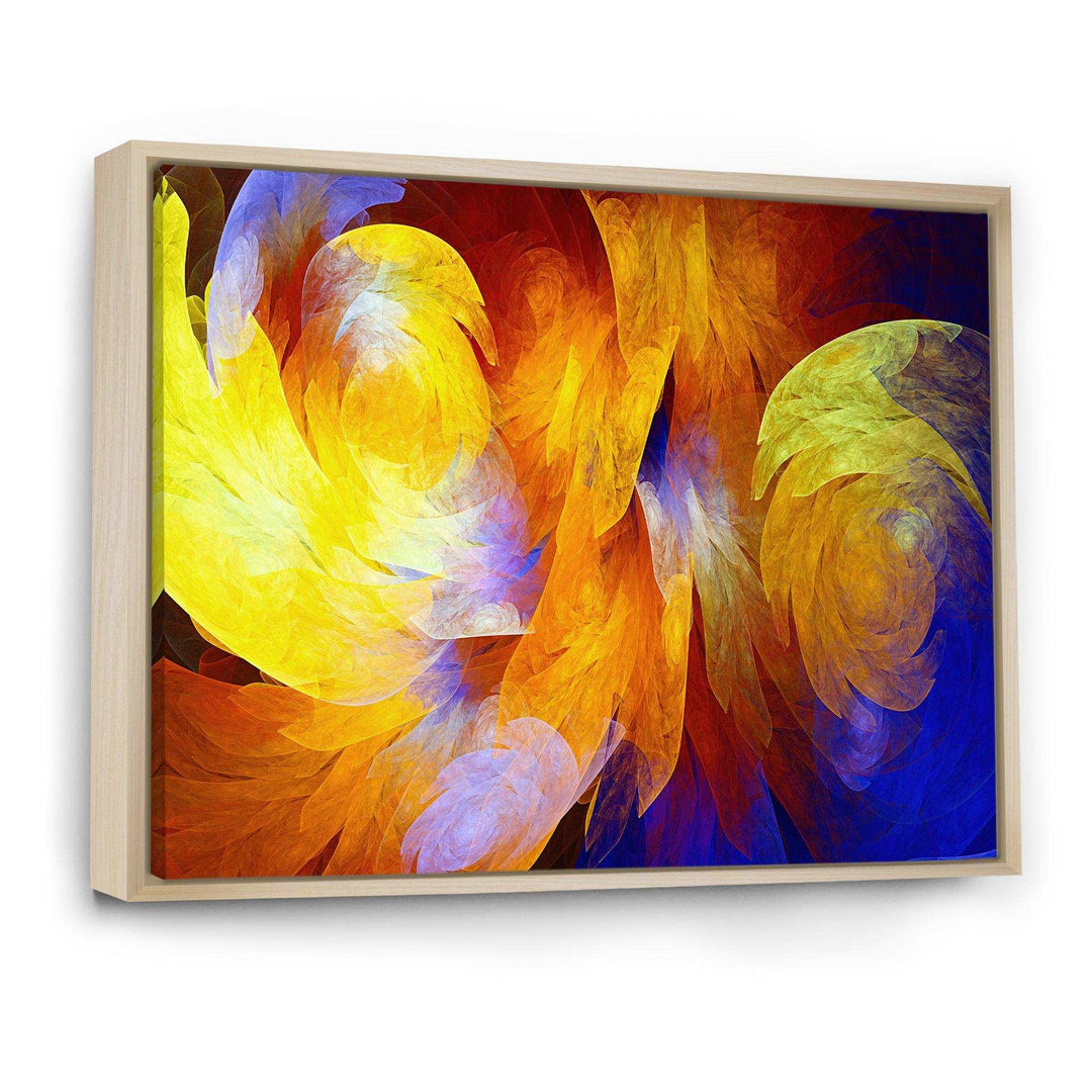 Yellow Fractal Abstract Pattern - Modern Living Room Wall Decor