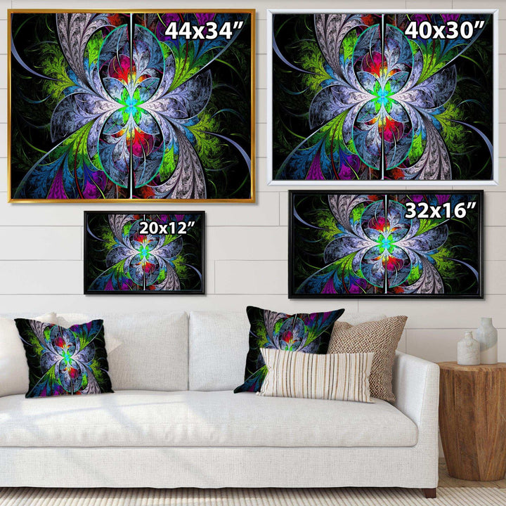 Multi Color Fractal Stained Glass - Modern Living Room Wall Decor