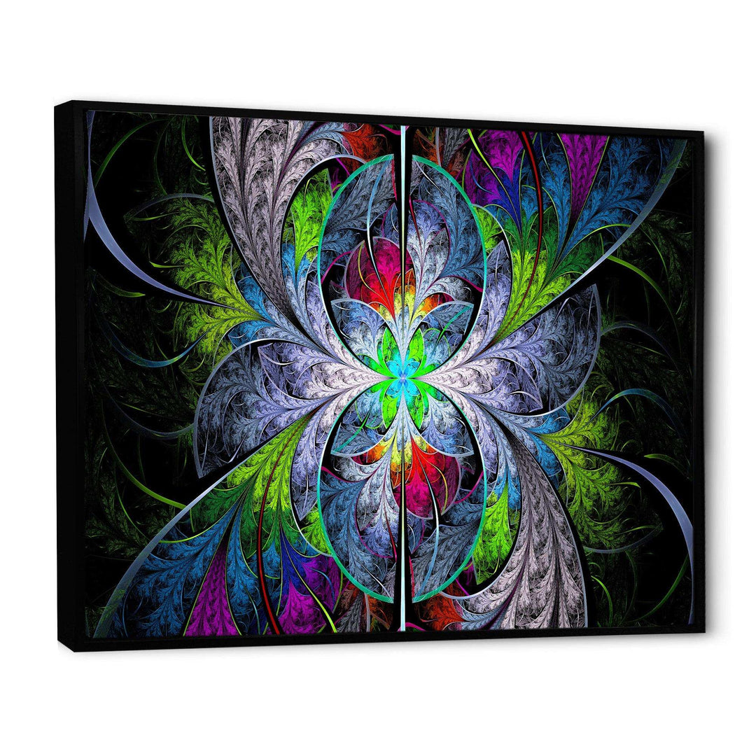 Multi Color Fractal Stained Glass - Modern Living Room Wall Decor