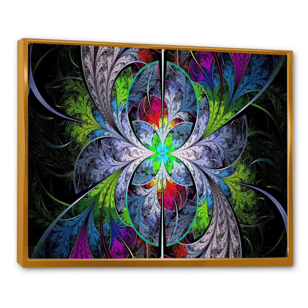 Multi Color Fractal Stained Glass - Modern Living Room Wall Decor