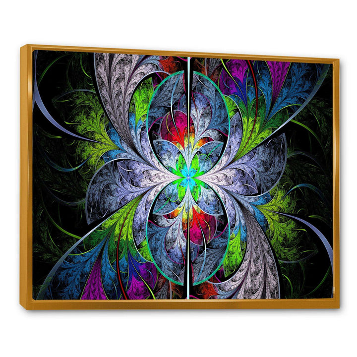 Multi Color Fractal Stained Glass - Modern Living Room Wall Decor