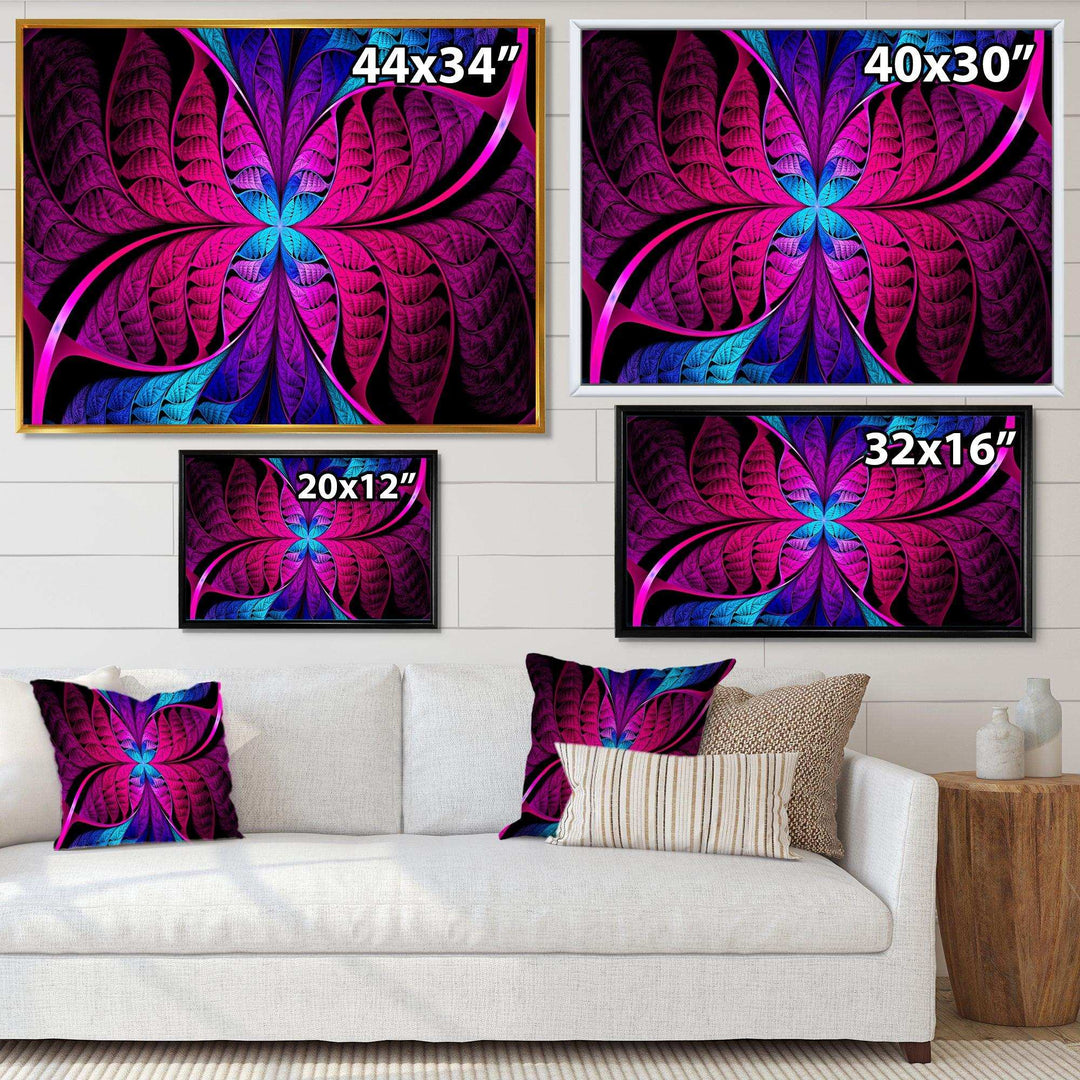 Bright Pink Fractal Stained Glass - Modern Wall Art Prints