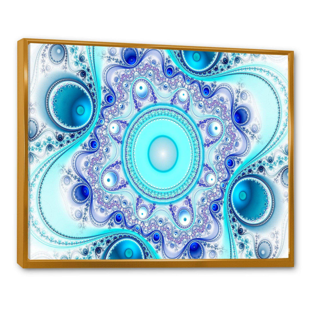 Turquoise Wavy Curves and Circles - Modern Living Room Wall Decor