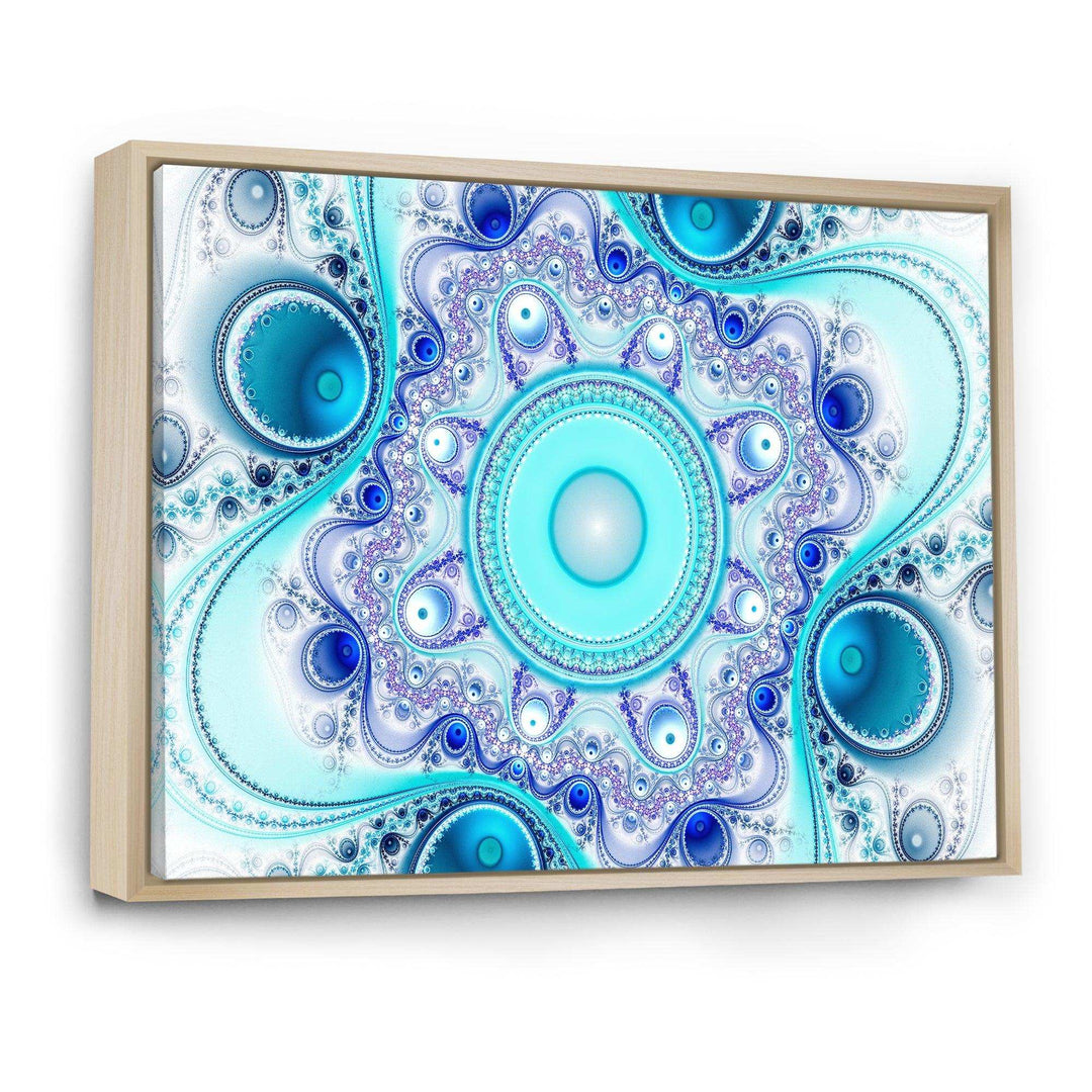 Turquoise Wavy Curves and Circles - Modern Living Room Wall Decor