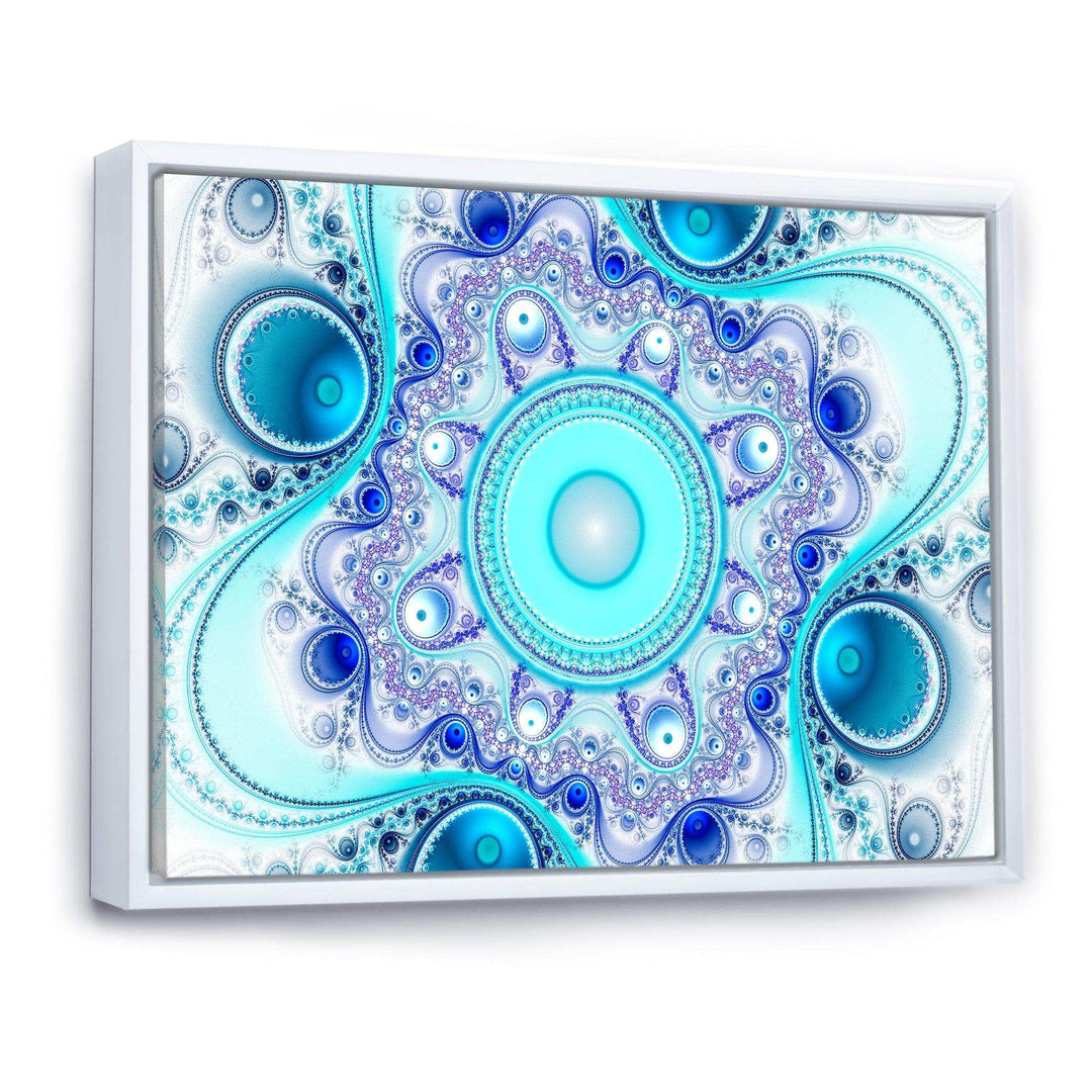 Turquoise Wavy Curves and Circles - Modern Living Room Wall Decor