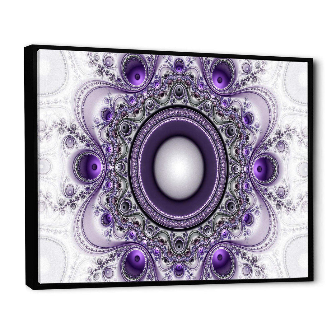 Purple Fractal Pattern with Circles - Modern Wall Art Prints